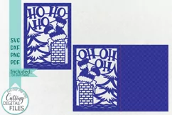 Santa Christmas card papercut svg laser cut cricut template Product Image 3