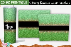 Green leopard St. Patricks day 20 Oz. Skinny Tumbler Product Image 2