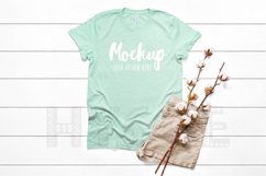 Tshirt Mockup Bella Canvas 3001 Heather Prism Mint Tshirt Product Image 1