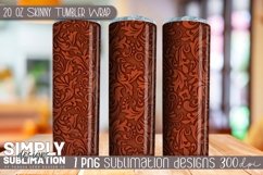 Tooled Leather Sublimation Tumbler Wrap| 20oz | Png Product Image 3