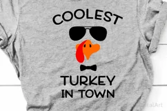 Coolest Turkey in Town Svg, Thanksgiving Svg, Boy Turkey Product Image 2