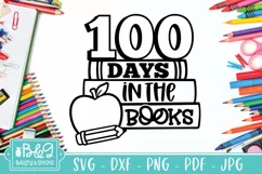 100 Days In The Books - 100 Days Of School SVG Product Image 1