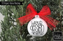 Red Tulle Round Ornament Mockup | Stylized Stock Photo Product Image 1