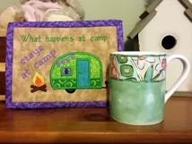 At Camp Mug Rug or Doorknob Hanger Pattern - Machine Embroidery & Applique Product Image 4