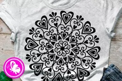 Hearts Mandala zentangle art Love sign Girls shirts Cricut Product Image 1