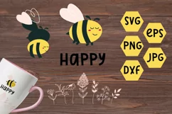 Bee SVG, Bee Happy SVG, Bumble Bee SVG, Quote SVG, Bee Baby Product Image 1