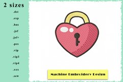 Heart Locket Machine Embroidery Design 2 Sizes Product Image 1