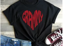 Grammy Cut File | Heart Word Art Product Image 4