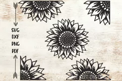 Sunflower Sunflower corner svg dxf cut out Cricut Laser cut Product Image 1