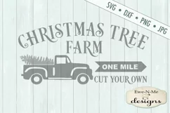 Christmas Tree Farm One Mile Vintage Truck SVG DXF Files Product Image 2