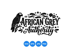 African Grey Parrot Vector Illustration Design Product Image 1