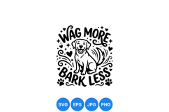 Hand Drawn Wagging Dog SVG With Quote Design Product Image 1