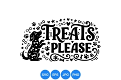 Playful Dog Treat Clipart with Paw and Bone Product Image 1