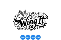 Hand Drawn Winged Bird Vector Illustration Design Product Image 1