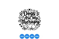 Hand Drawn Dogs Are My Therapy SVG Design Product Image 1