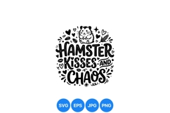 Cute Hamster Kisses And Chaos Hand Drawn SVG Illustration Product Image 1