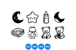 Cute Baby Nursery Icon SVG for Crafts Product Image 1