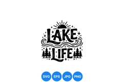 Hand Lettered Lake Life SVG Design For Outdoors Product Image 1