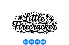 Hand Lettered Little Firecracker Typography Design Product Image 1