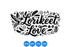 Hand Drawn Tropical Lorikeet Bird Illustration Product Image 1