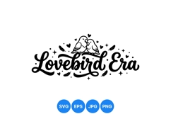 Hand Drawn Lovebird Couple SVG Illustration Product Image 1