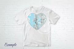 Seattle WA city road map SVG in a heart Product Image 2