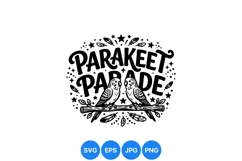 Hand Drawn Parakeet Illustration Clipart Design Product Image 1