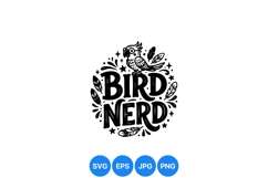 Hand Drawn Funny Bird Nerd Cartoon Design Product Image 1