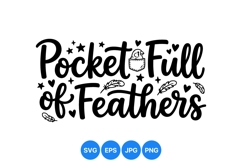 Hand Lettered Pocket Feather Design Art Product Image 1