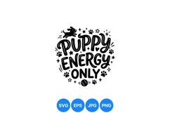 Hand Drawn Puppy Energy SVG Clipart Design Product Image 1