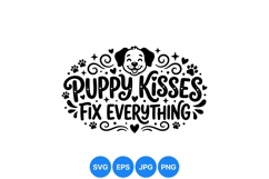 Cute Puppy Kisses Dog Quote SVG Design Product Image 1