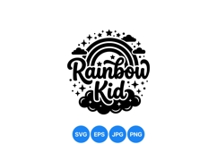 Cute Rainbow Kids Svg Design For Crafting Product Image 1