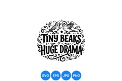 Hand Drawn Tiny Birds With Funny Quote Illustration Product Image 1