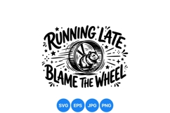 Funny Hamster Running Wheel SVG Illustration Product Image 1