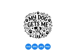 Cute Dog Paw Print Funny Quote SVG Design Product Image 1
