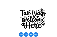 Hand Drawn Dog Welcome Sign SVG Design Product Image 1