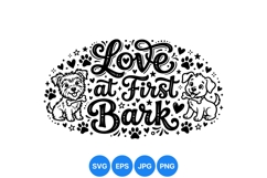 Hand Drawn Love At First Bark Dog Illustration Product Image 1
