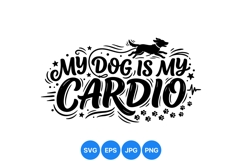 Funny Dog Cardio Workout SVG Design for Fitness Product Image 1