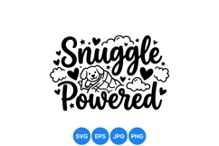 Hand Drawn Snuggle Powered Dog SVG Design Product Image 1
