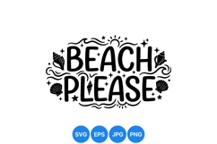 Hand Lettered Beach Please SVG Design For Summer Crafts Product Image 1
