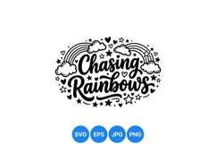 Chasing Rainbows Cute SVG Illustration Design Product Image 1