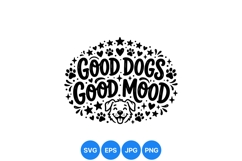 Happy Dog Paw Prints And Cute Dog Face Design Product Image 1