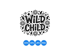 Hand Drawn Wild Child Kids Doodle Clipart Product Image 1