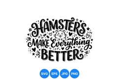 Hand Drawn Hamster Typography Animal Illustration Product Image 1