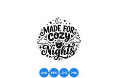 Hand Drawn Cozy Nights Typography Clipart Design Product Image 1