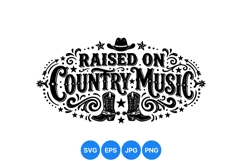 Vintage Country Music Western Clipart Design Product Image 1