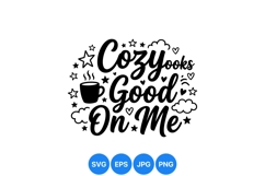 Hand Lettered Cozy Script Quote SVG Design Product Image 1