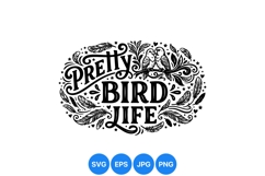 Hand Drawn Bird Illustration With Feathers Design Product Image 1