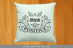 Think Positive Hand Lettering SVG Product Image 2