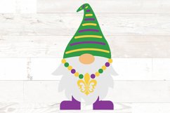 Mardis Gras Gnome with Fluer de Lis and Beads Product Image 1